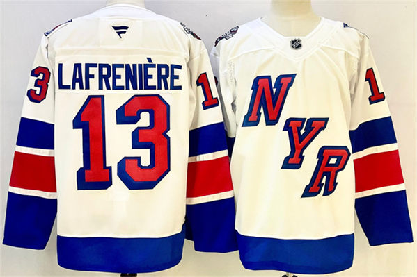 New York Rangers #13 Alexis Lafreniere White 2024-25 Stadium Series Stitched Jersey - Zenithce