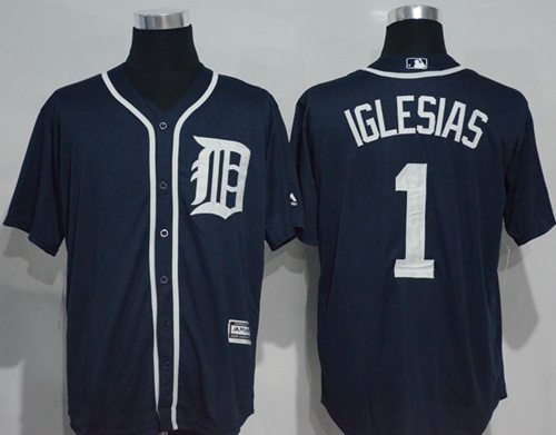 Tigers #1 Jose Iglesias Navy Blue New Cool Base Stitched Jersey - Zenithce