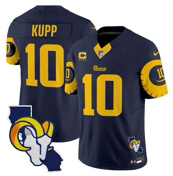 Los Angeles Rams #10 Cooper Kupp Navy 2025 4-Star C Patch F.U.S.E. V2 Limited Stitched Jersey - Zenithce