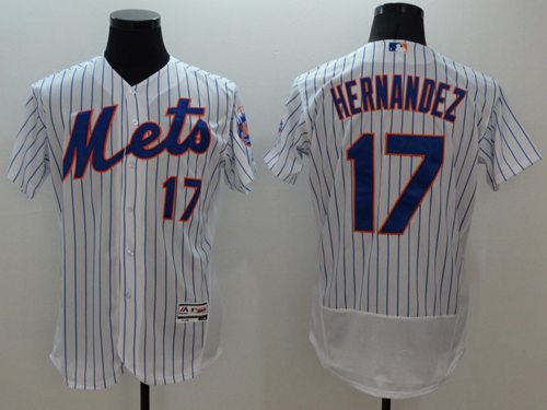 Mets #17 Keith Hernandez White(Blue Strip) Flexbase Authentic Collection Stitched Jersey - Zenithce