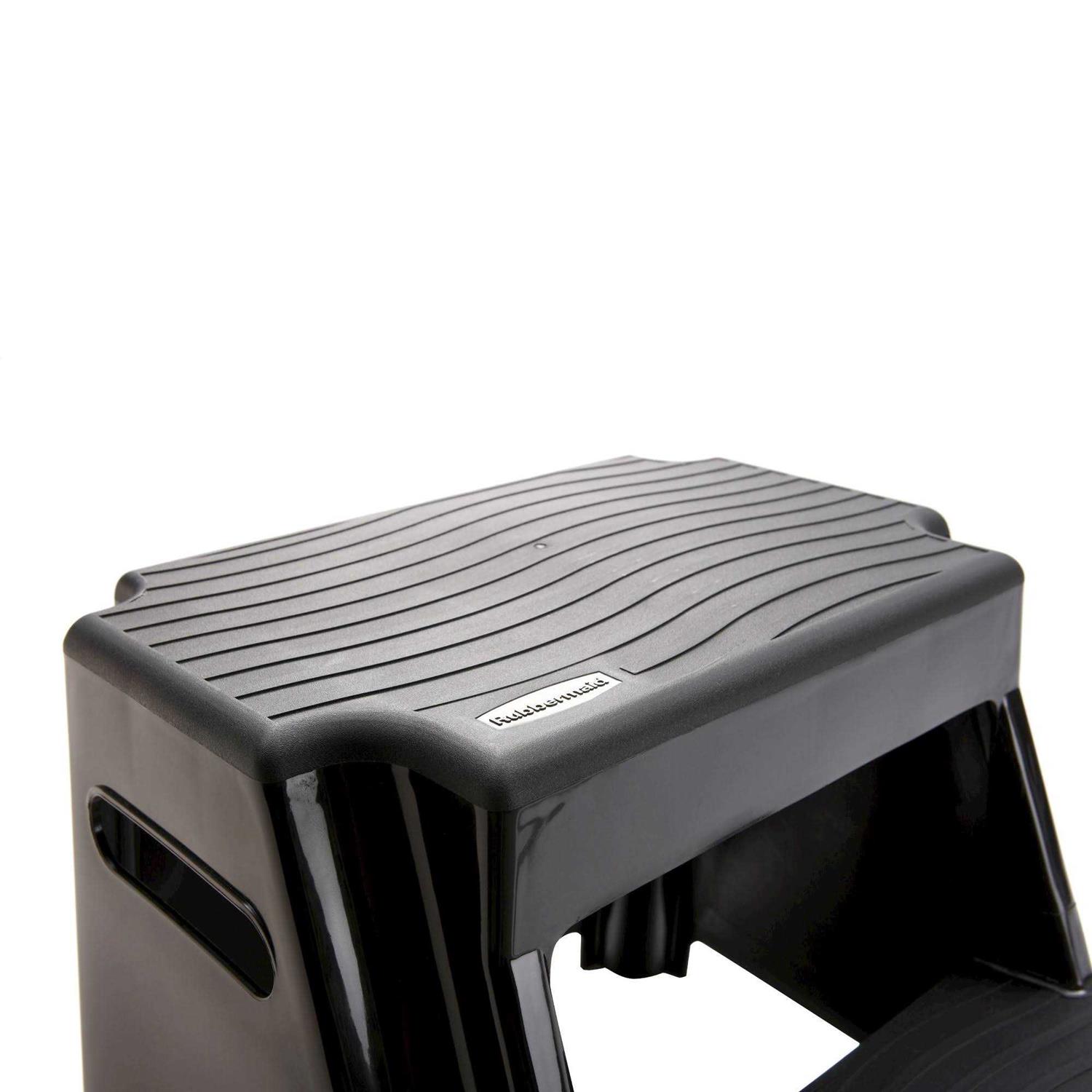 Rubbermaid 2 Step Slip Resistant Folding Plastic Stepstool with Foot Pads - Zenithce