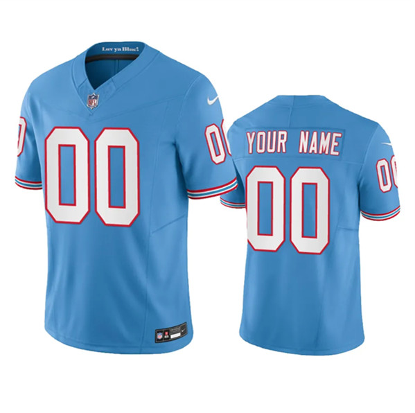Tennessee Titans Custom Light Blue 2023 F.U.S.E. Vapor Limited Throwback Stitched Jersey - Zenithce
