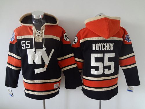 Islanders #55 Johnny Boychuk Dark Blue Sawyer Hooded Sweatshirt Stitched Jersey - Zenithce