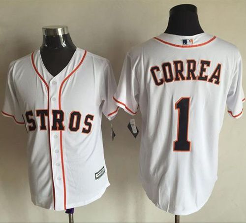 Astros #1 Carlos Correa White New Cool Base Stitched Jersey - Zenithce