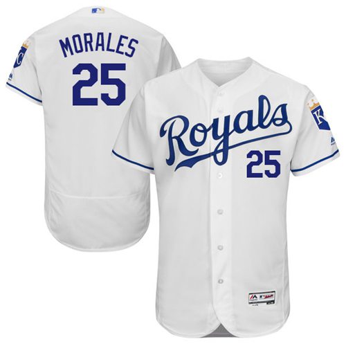Royals #25 Kendrys Morales White Flexbase Authentic Collection Stitched Jersey - Zenithce