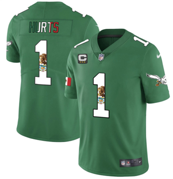 Philadelphia Eagles #1 Jalen Hurts Green Mexico Vapor Untouchable Limited Stitched Jersey - Zenithce
