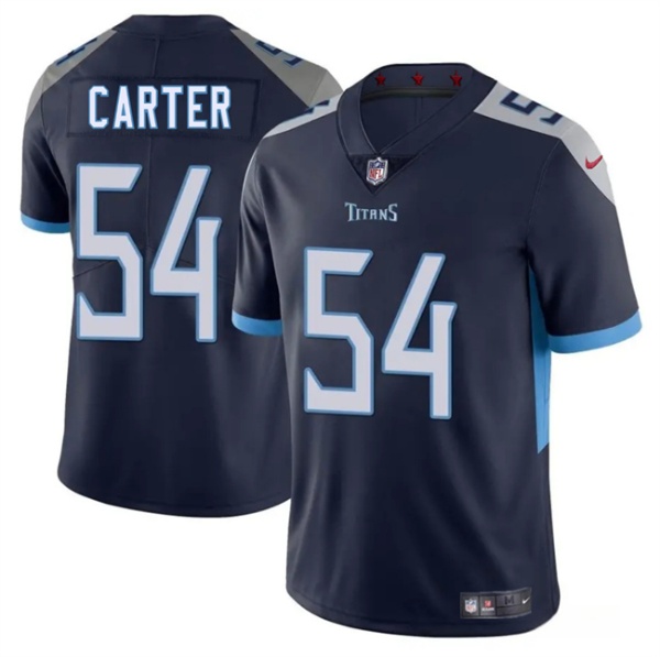 Tennessee Titans #54 Lorenzo Carter Navy 2025 Vapor Untouchable Stitched Jersey - Zenithce