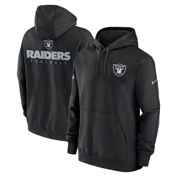 Las Vegas Raiders Black Sideline Club Fleece Pullover Hoodie - Zenithce