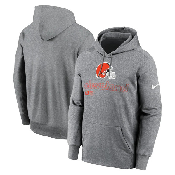 Cleveland Browns Gray Performance Pullover Hoodie - Zenithce