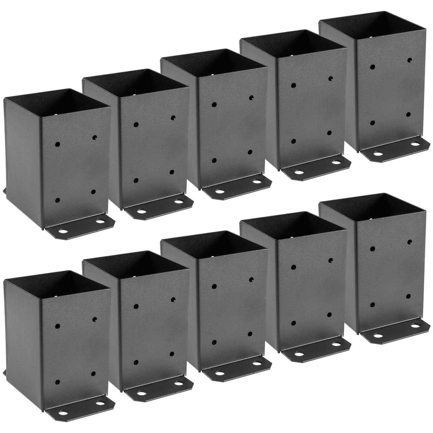 VEVOR 4 in. x 4 in. Deck Post Base Post Base Skirt Deck Post Skirt Black Powder-Coated Decking Post Base - Zenithce