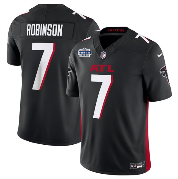 Atlanta Falcons #7 Bijan Robinson Black 2023 F.U.S.E. Prem1ere Patch Vapor Untouchable Limited Stitched Jersey - Zenithce
