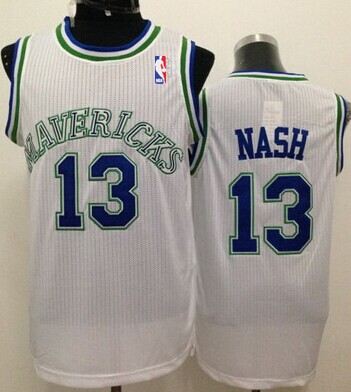 Dallas Mavericks #13 Steve Nash White Swingman Throwback Jersey - Zenithce