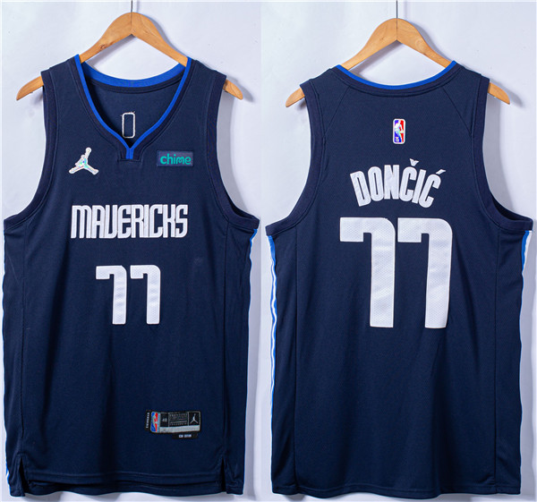 Dallas Mavericks #77 Luka Doncic 75th Anniversary Navy Stitched Jersey - Zenithce