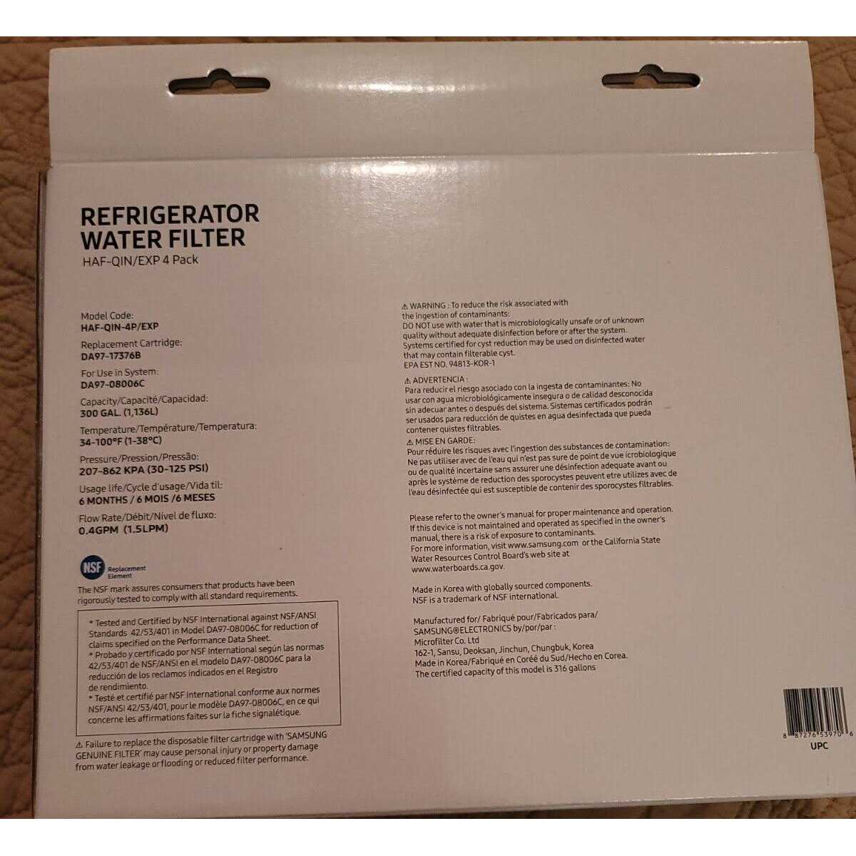 Samsung Genuine Haf-qins Refrigerator Water Filter - Zenithce