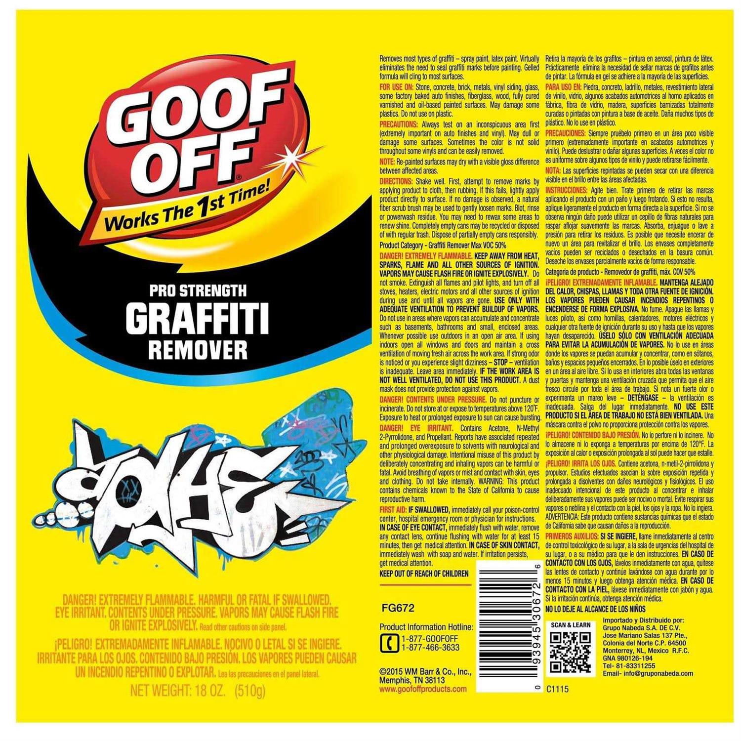 Goof Off Graffiti Remover FG673 - Zenithce
