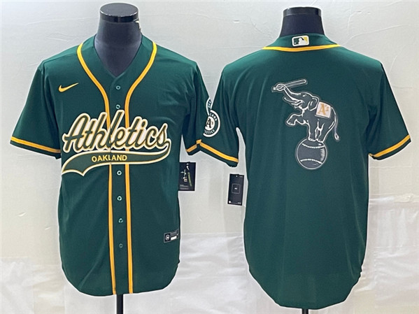 Oakland Athletics Green Team Big Logo Cool Base Stitched Jersey 001 - Zenithce