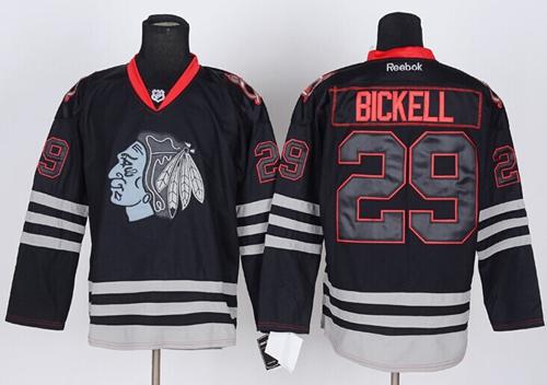 Blackhawks #29 Bryan Bickell Black Ice Stitched Jersey - Zenithce