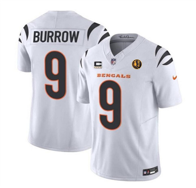 Cincinnati Bengals #9 Joe Burrow White 2023 F.U.S.E. With 4-Star C Patch And John Madden Patch Vapor Limited Stitched Jersey - Zenithce