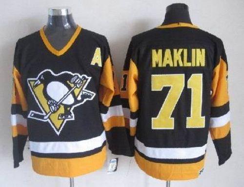 Penguins #71 Evgeni Malkin Black CCM Throwback Stitched Jersey - Zenithce