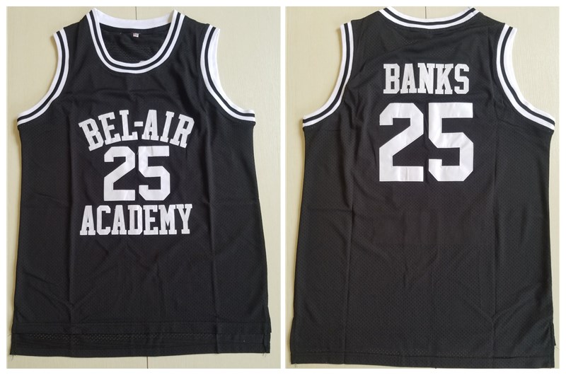 The Movie Bel Air Academy #25 Banks Black Swingman Jersey - Zenithce