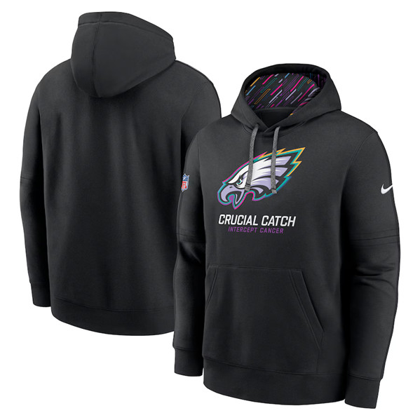 Philadelphia Eagles Black 2024 Crucial Catch Club Pullover Hoodie - Zenithce