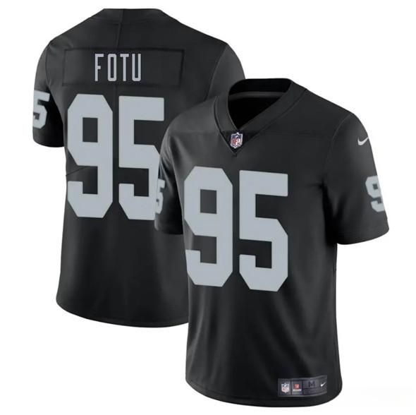 Las Vegas Raiders #95 Leki Fotu Black 2025 Vapor Stitched Jersey - Zenithce