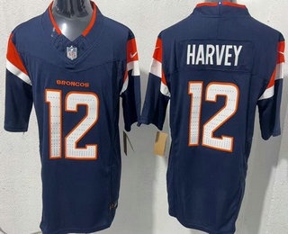 Denver Broncos #12 Rj Harvey Limited Navy FUSE Vapor Jersey - Zenithce