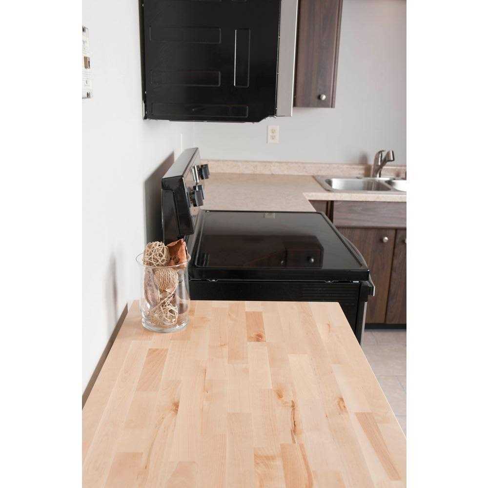 Hardwood Reflections 8 ft. L x 4 in. D Unfinished Birch Solid Wood Butcher Block Backsplash Countertop With Eased Edge - Zenithce