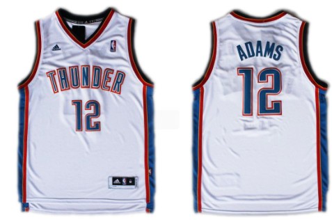 Oklahoma City Thunder #12 Steven Adams Revolution 30 Swingman White Jersey - Zenithce