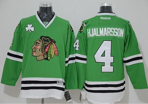 Blackhawks #4 Nikals Hjalmarsson Green Stitched Jersey - Zenithce