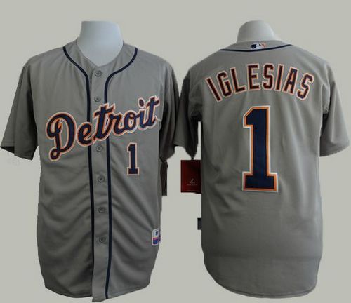 Tigers #1 Jose Iglesias Grey Cool Base Stitched Jersey - Zenithce