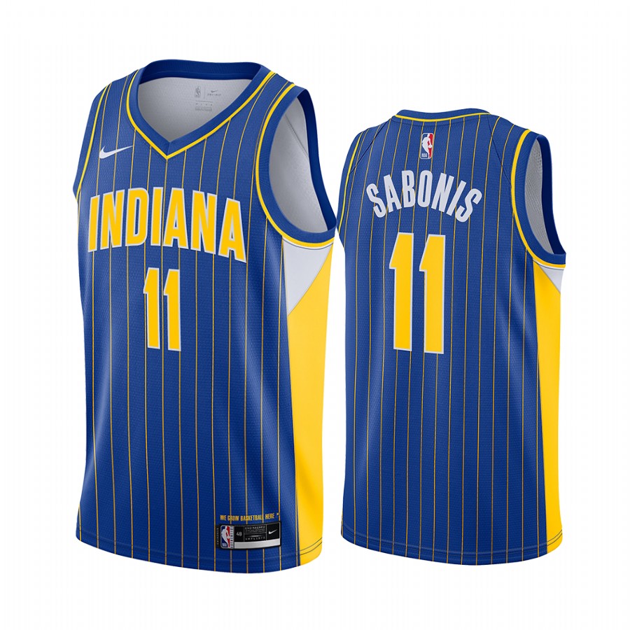 Pacers #11 Domantas Sabonis Blue Swingman 2020-21 City Edition Jersey - Zenithce