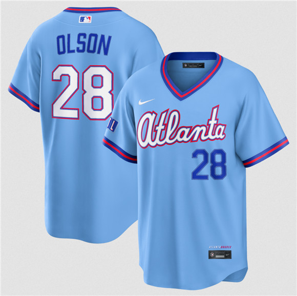 Atlanta Braves #28 Matt Olson Powder Blue 2026 City Connect Stadium Stitched Jersey - Zenithce