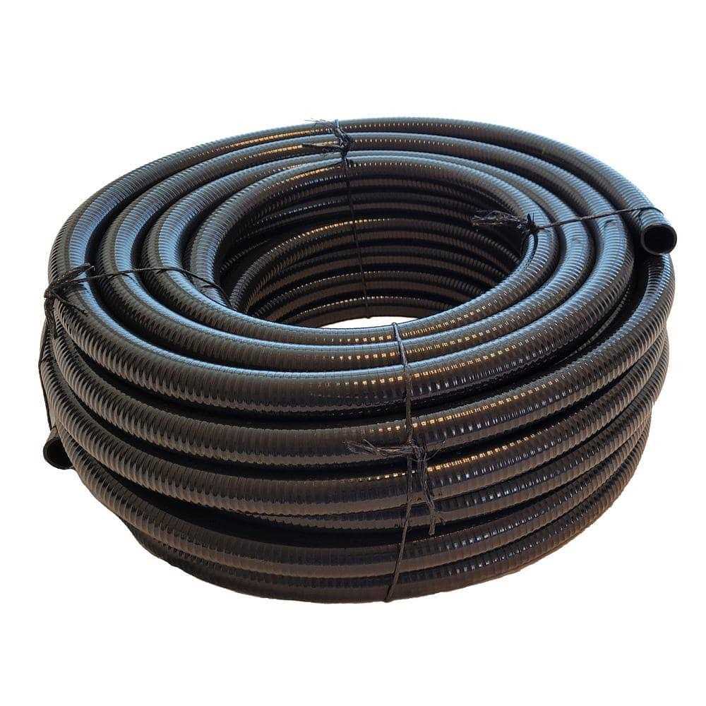 Hydromaxx 3/4 in. x 100 ft. Flexible Corrugated Black Hdpe Non Split Tubing Wire Loom BHDPENS034100 - Zenithce