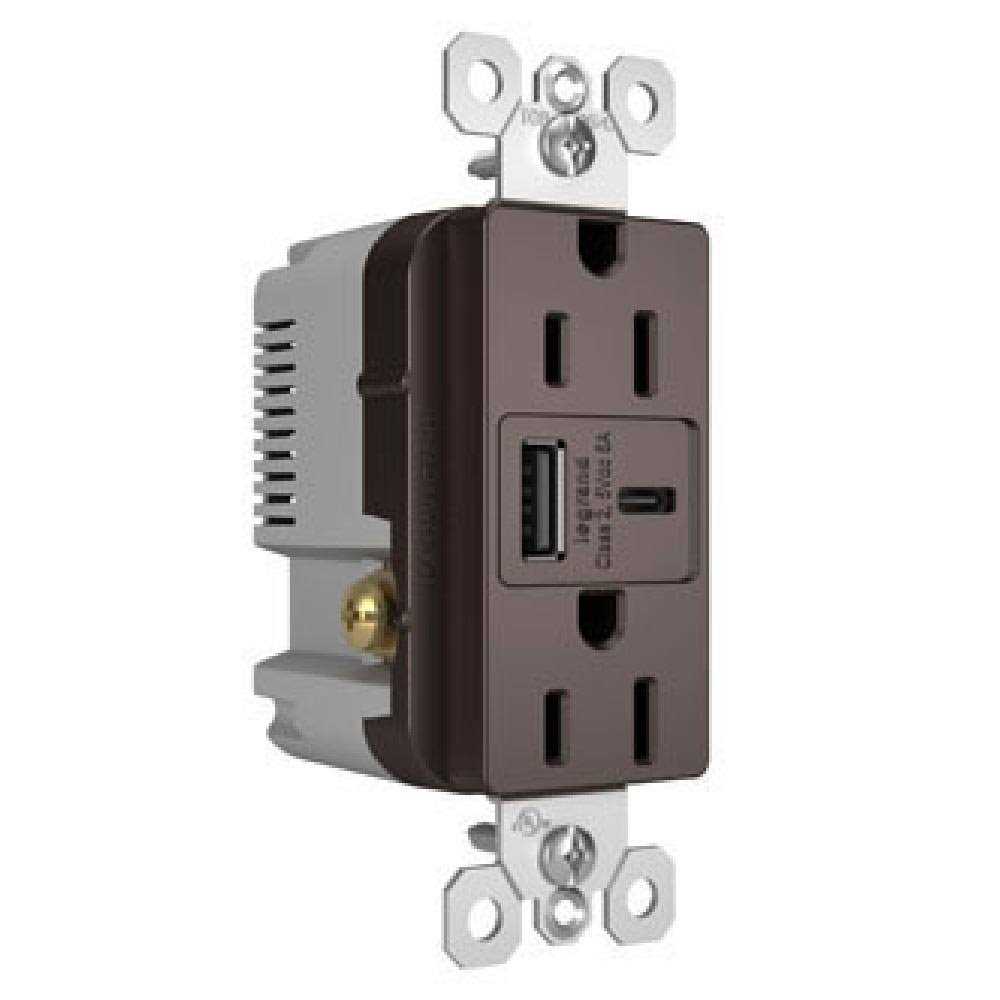 Radiant 15A Tamper-Resistant Self Test GFCI USB Type C/C Outlet 1597TRUSBCCW - Zenithce