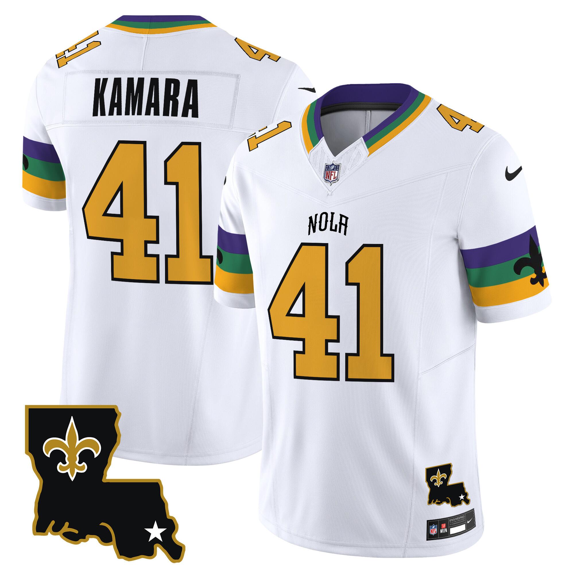 New Orleans Saints #41 Alvin Kamara White 2024 F.U.S.E. Vapor Limited Stitched Jersey - Zenithce