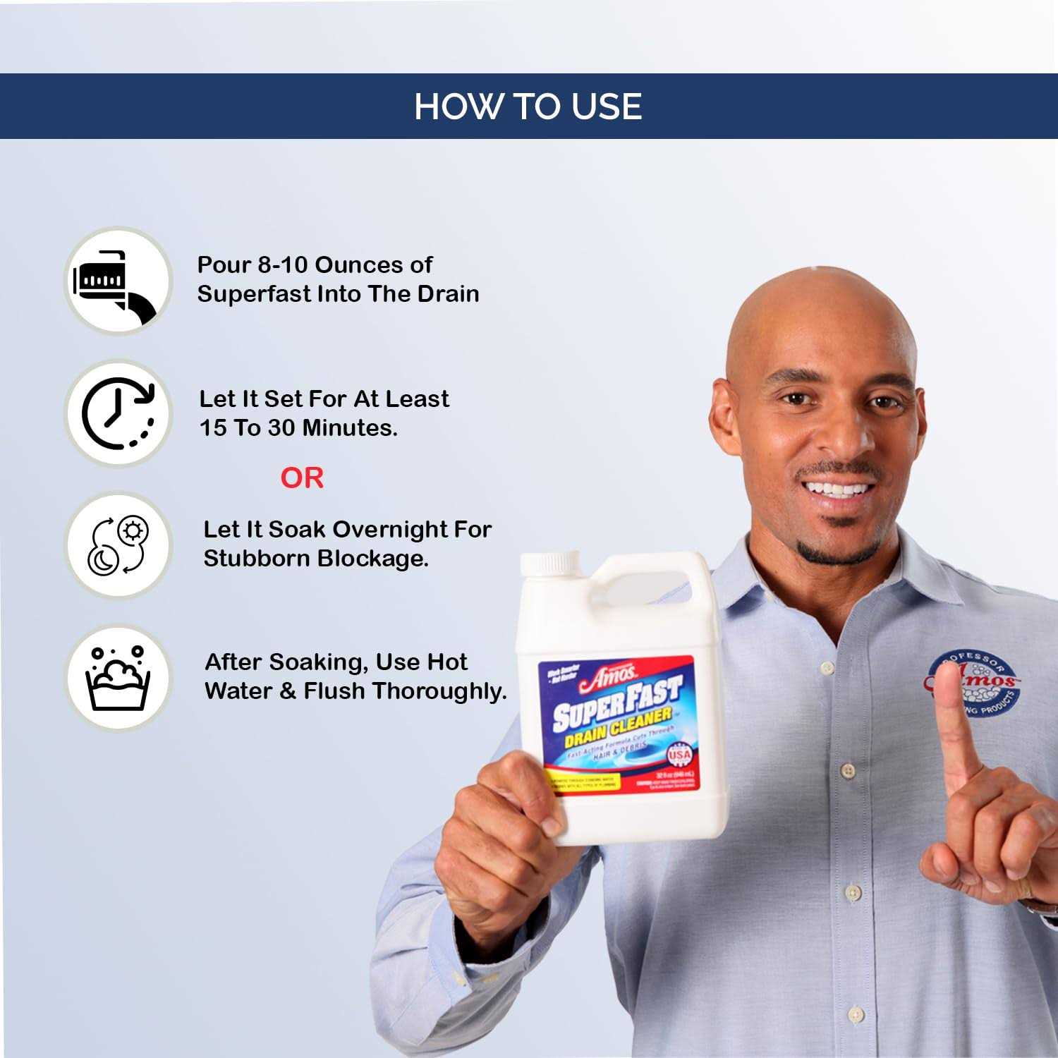 Professor Amos’ Superfast Drain Cleaner - Zenithce