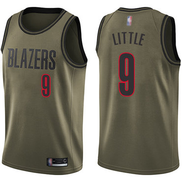 Blazers #9 Nassir Little Green Salute to Service Swingman Jersey - Zenithce