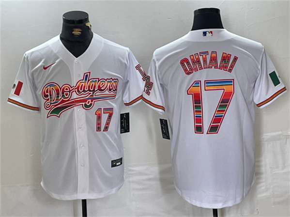 Los Angeles Dodgers #17 Shohei Ohtani White Mexico Cool Base Stitched Jersey - Zenithce