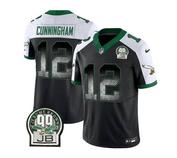 Philadelphia Eagles #12 Randall Cunningham Black White 2023 F.U.S.E. Throwback Vapor Untouchable Limited Stitched Jersey - Zenithce