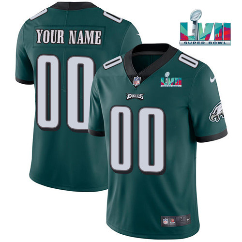 Philadelphia Eagles Active Player Custom Green Super Bowl LVII Patch Vapor Untouchable Limited Stitched Football Jersey - Zenithce