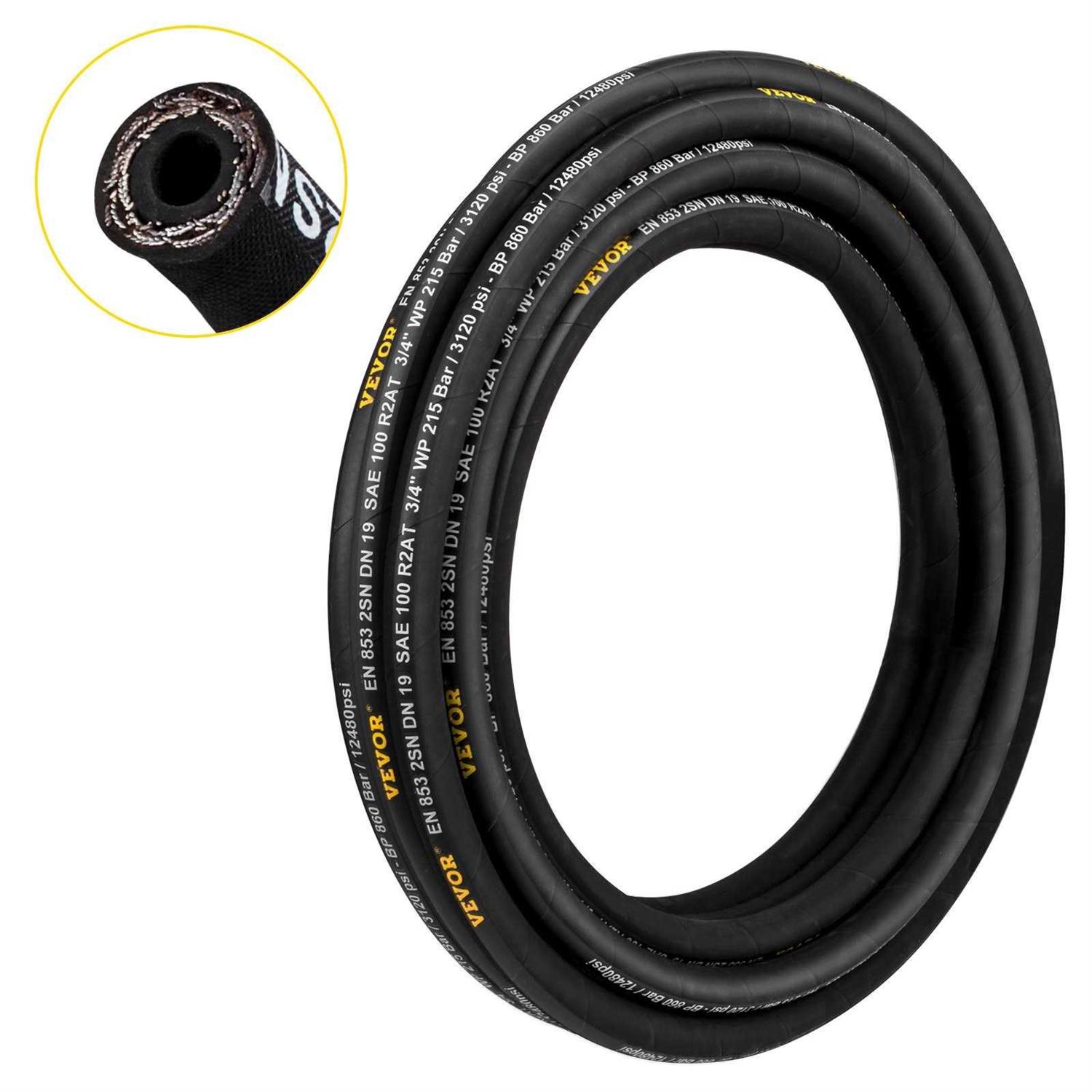 VEVOR Hydraulic Hose Coiled Hydraulic Hose PSI - Zenithce