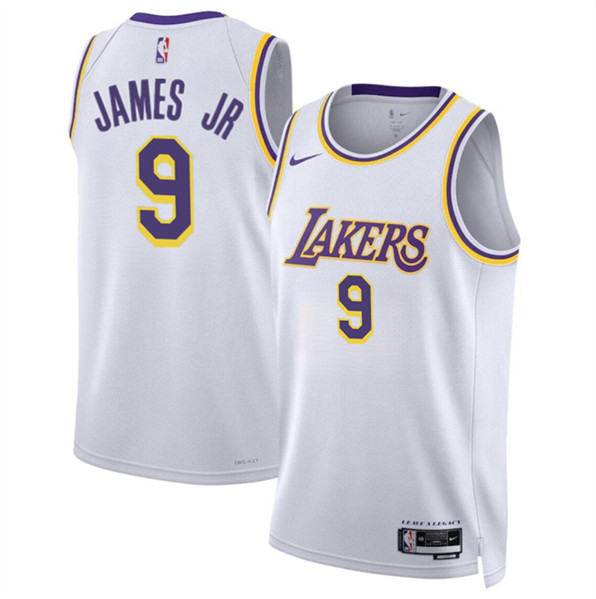 Los Angeles Lakers #9 Bronny James Jr. White 2024 Draft Association Edition Stitched Jersey - Zenithce