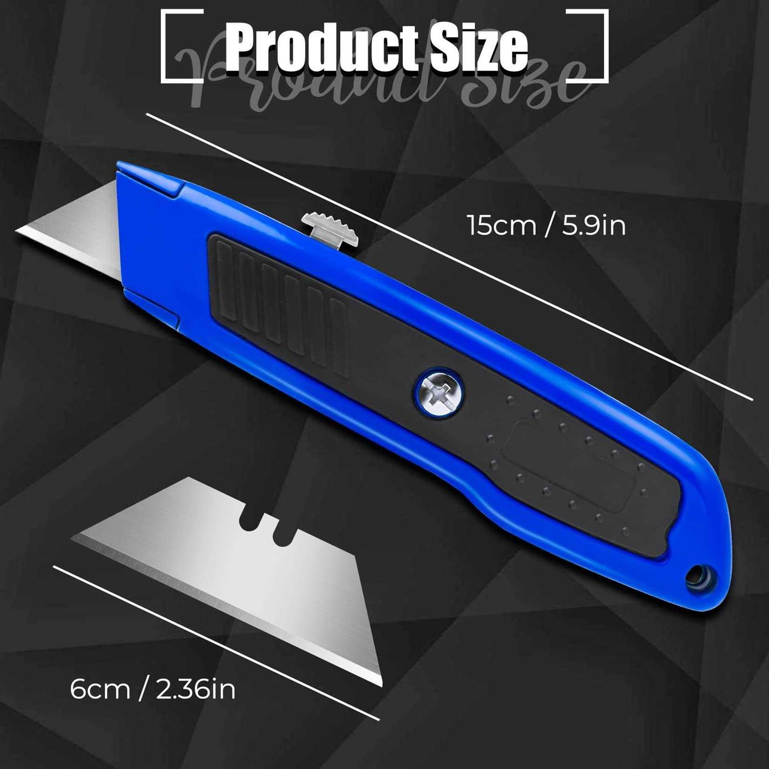 Jetmore 2 Pack Box Cutter Utility Knife Razor Knife Box Knife, Box Cutter 10 Sk5 Blades - Zenithce