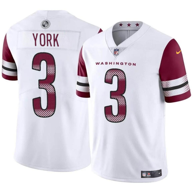 Washington Commanders #3 Cade York White 2024 Vapor Limited Stitched Jersey - Zenithce