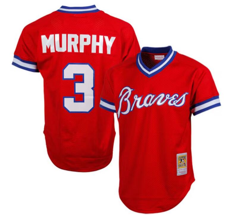 Atlanta Braves #3 Dale Murphy Red Mitchell Ness Stitched Jersey - Zenithce