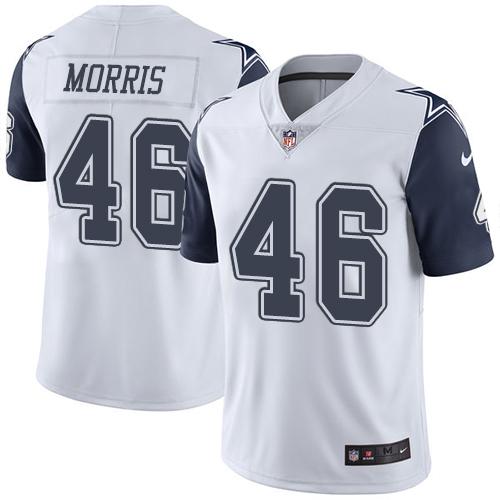 Cowboys #46 Alfred Morris White Stitched Limited Rush Nike Jersey - Zenithce