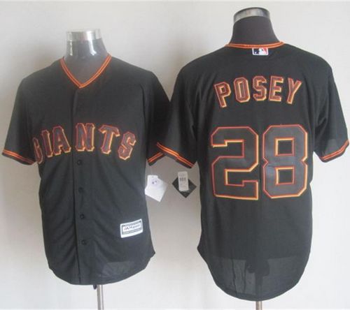 Giants #28 Buster Posey Black New Cool Base Stitched Jersey - Zenithce
