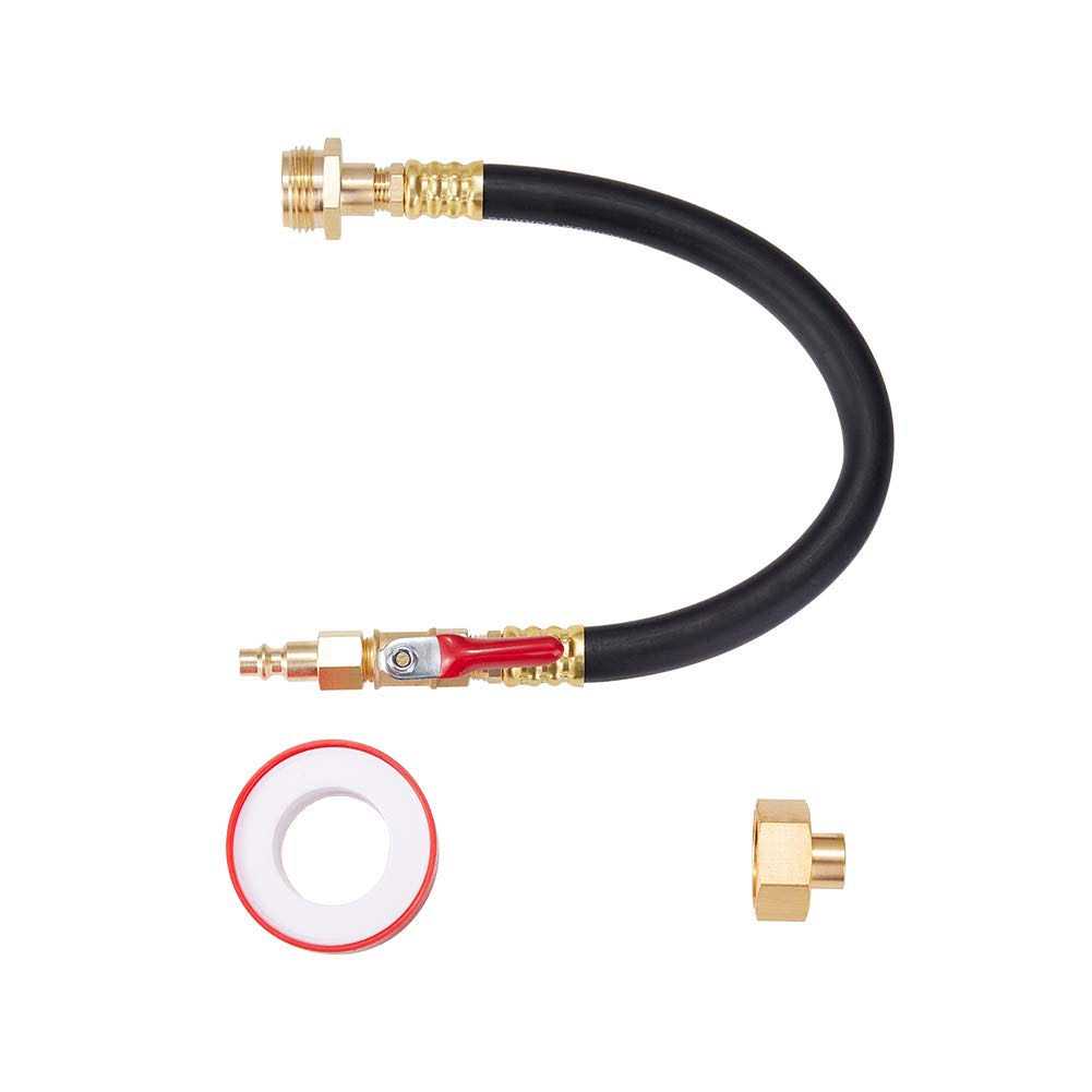 RV Winterize Blowout Adapter Kit 1/4 Male Quick Connect Plug and 3/4 Male GHT Thread, Wintering Quick Fitting with Ball Valve and 2 Pcs Washers - Zenithce