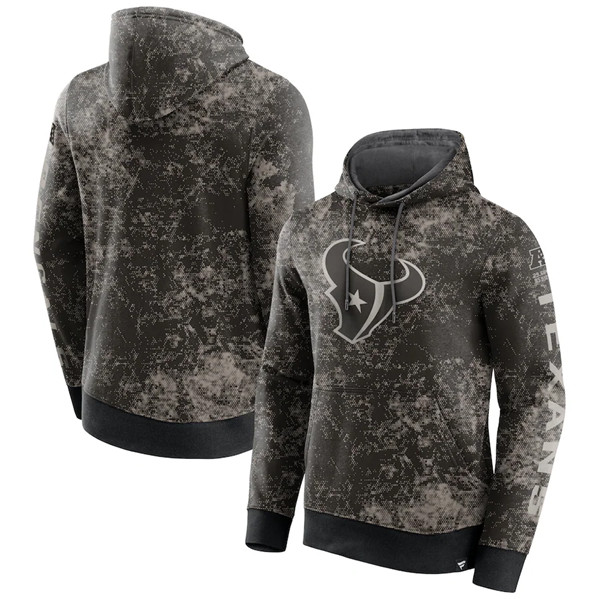 Houston Texans Black Gray Blackout Tonal Pullover Hoodie - Zenithce